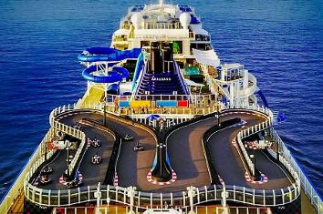 norwegian cruise ship with roller coaster